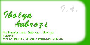 ibolya ambrozi business card